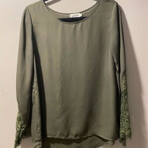 Olive Green Long Sleeve Top